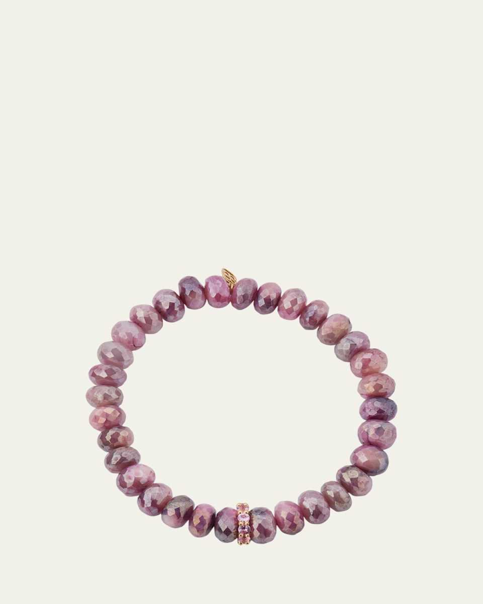 Pink Sapphire Rondelle Bead Bracelet